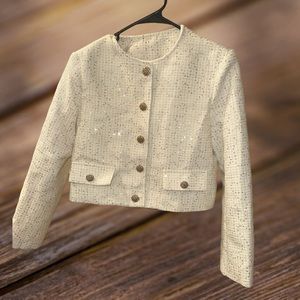 White Sequin Blazer